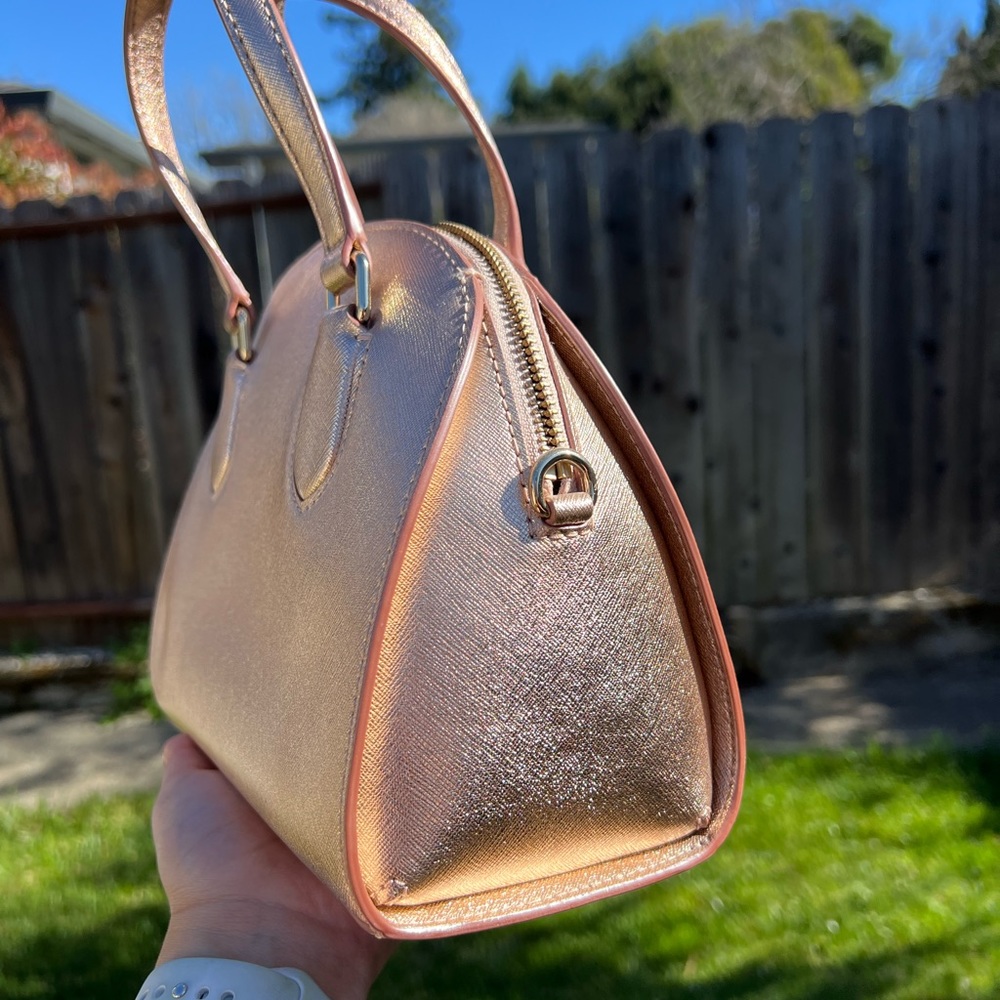 KATE SPADE ROSE GOLD METALLIC SATCHEL - Picture 5 of 13
